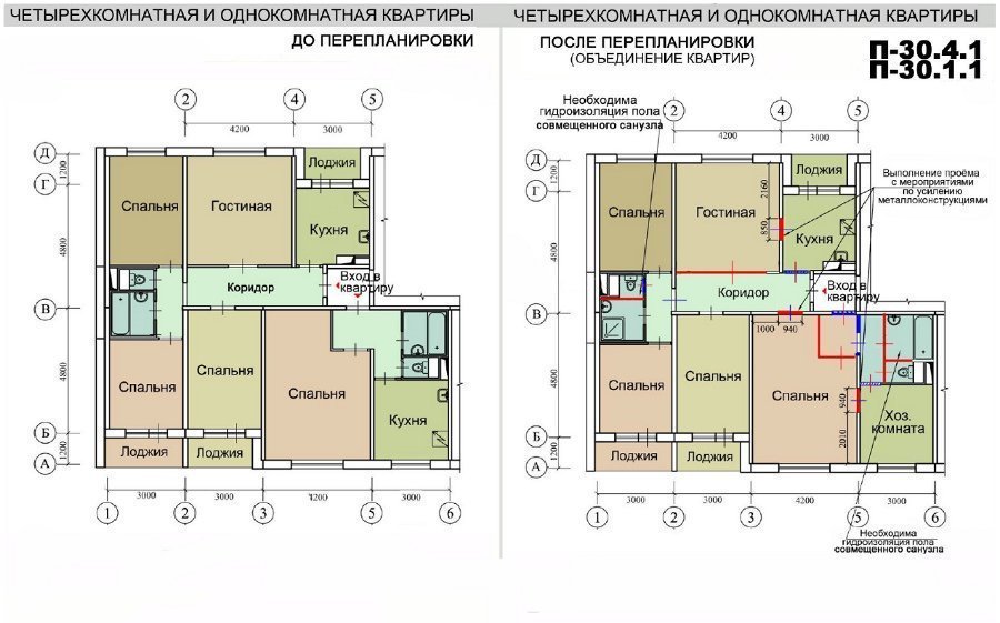 Перепланировка четырехкомнатной квартиры согласование цена
